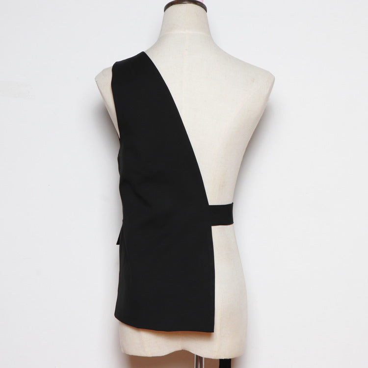 Women's Summer Special-interest Design Shoulder Irregular Waist Seal Vest