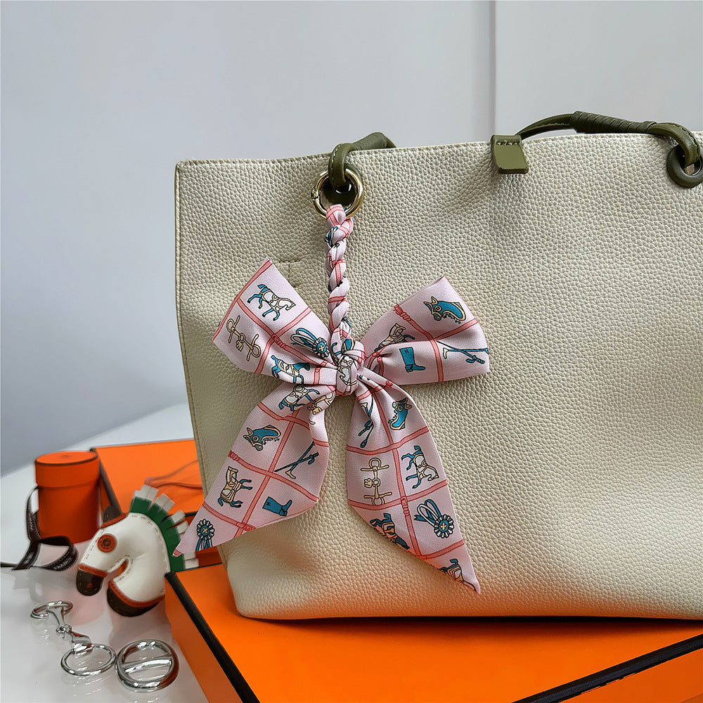 Women's Polyester Bag Decorative Scarf Pendant