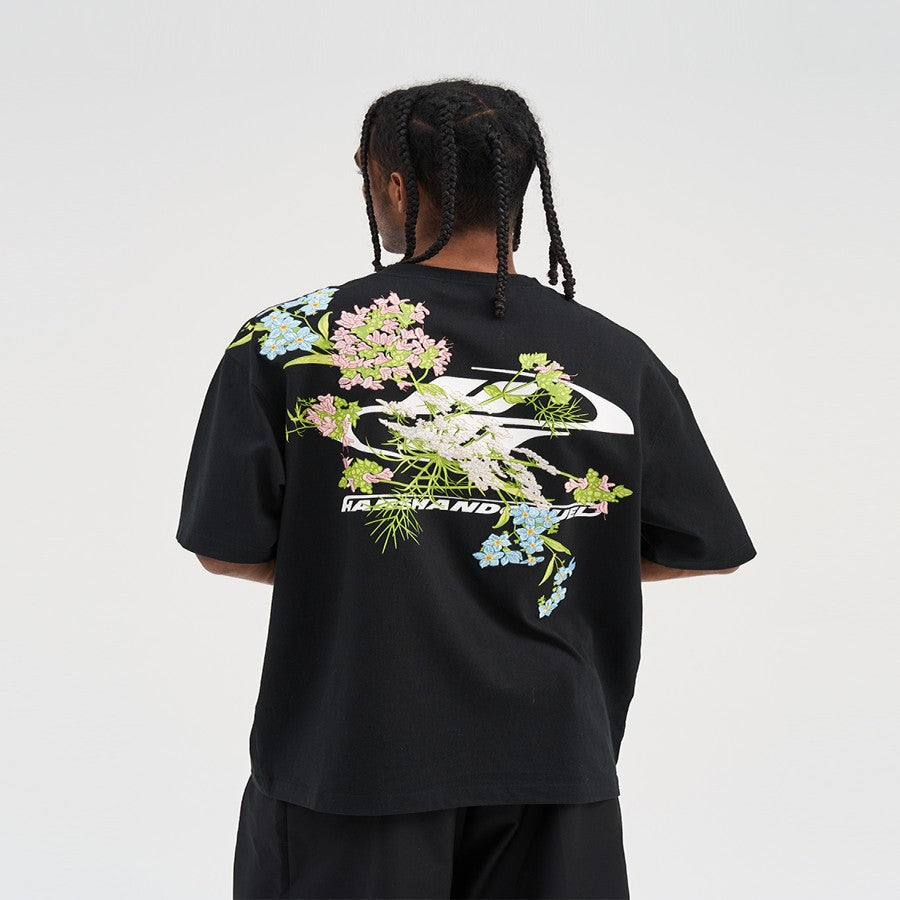 Floral Embroidered Simple Short-sleeved T-shirt