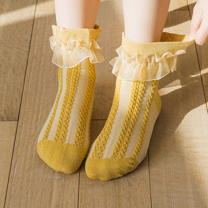 Spring And Autumn Thin Winter Girl Princess White Dance Dance Baby Socks