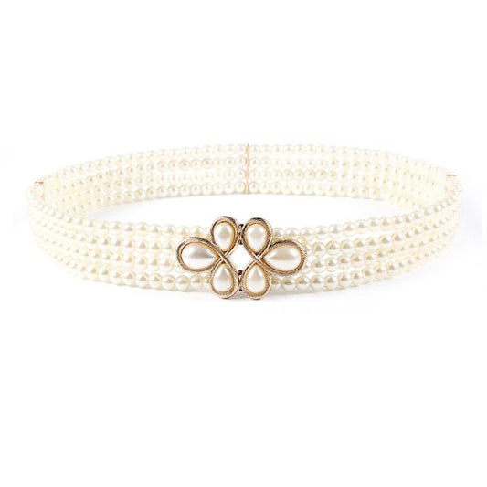 All-match Fashionable Pearl Diamond Flower Waist Chain Decoration