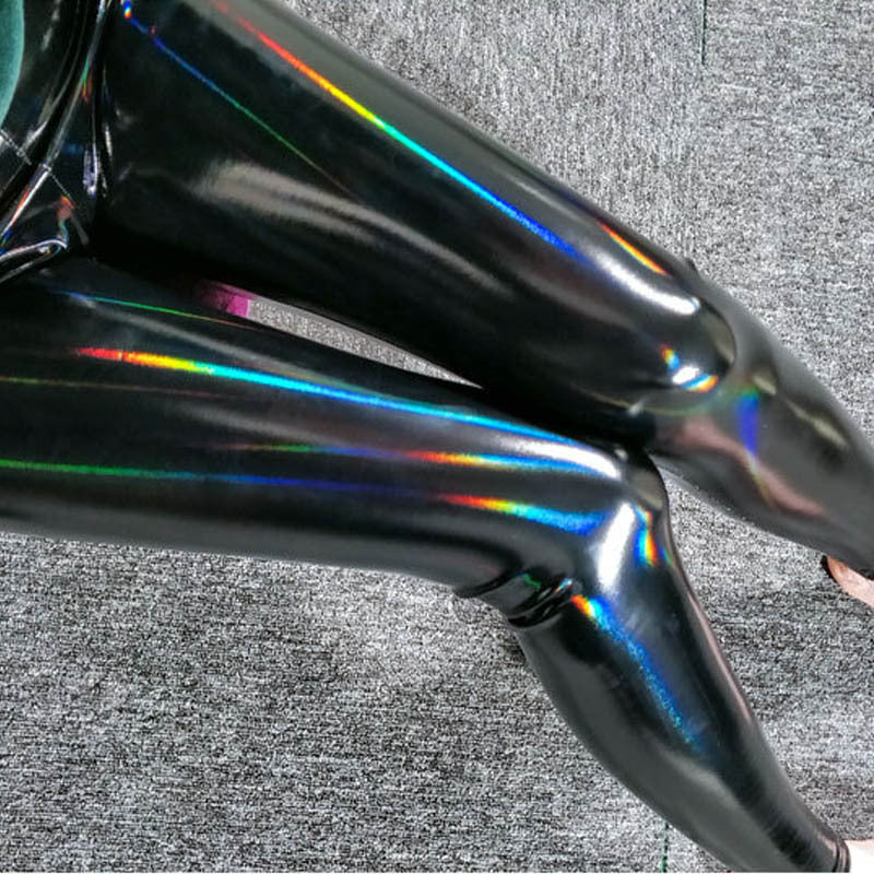 Spring And Autumn New Tight Leather Pants High Waist Women's Mirror Bright Leather Colorful