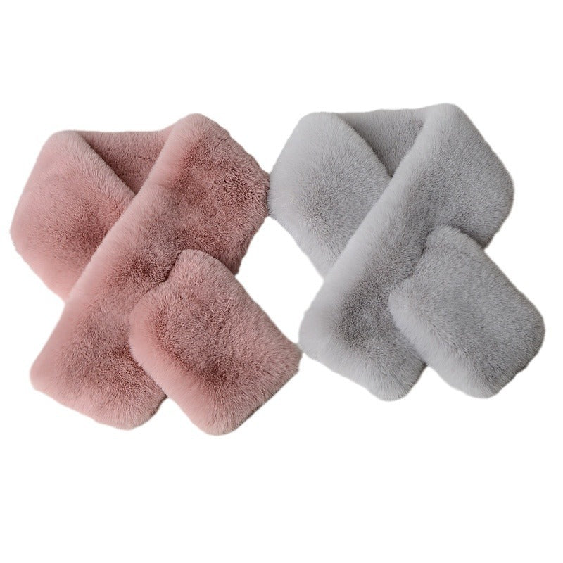 Plush Scarf Artificial Rex Rabbit Fur Thick Warm