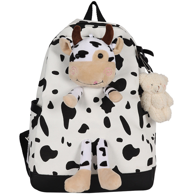 Cartoon Cow Doll Girl's Schoolbag Personalized Backpack