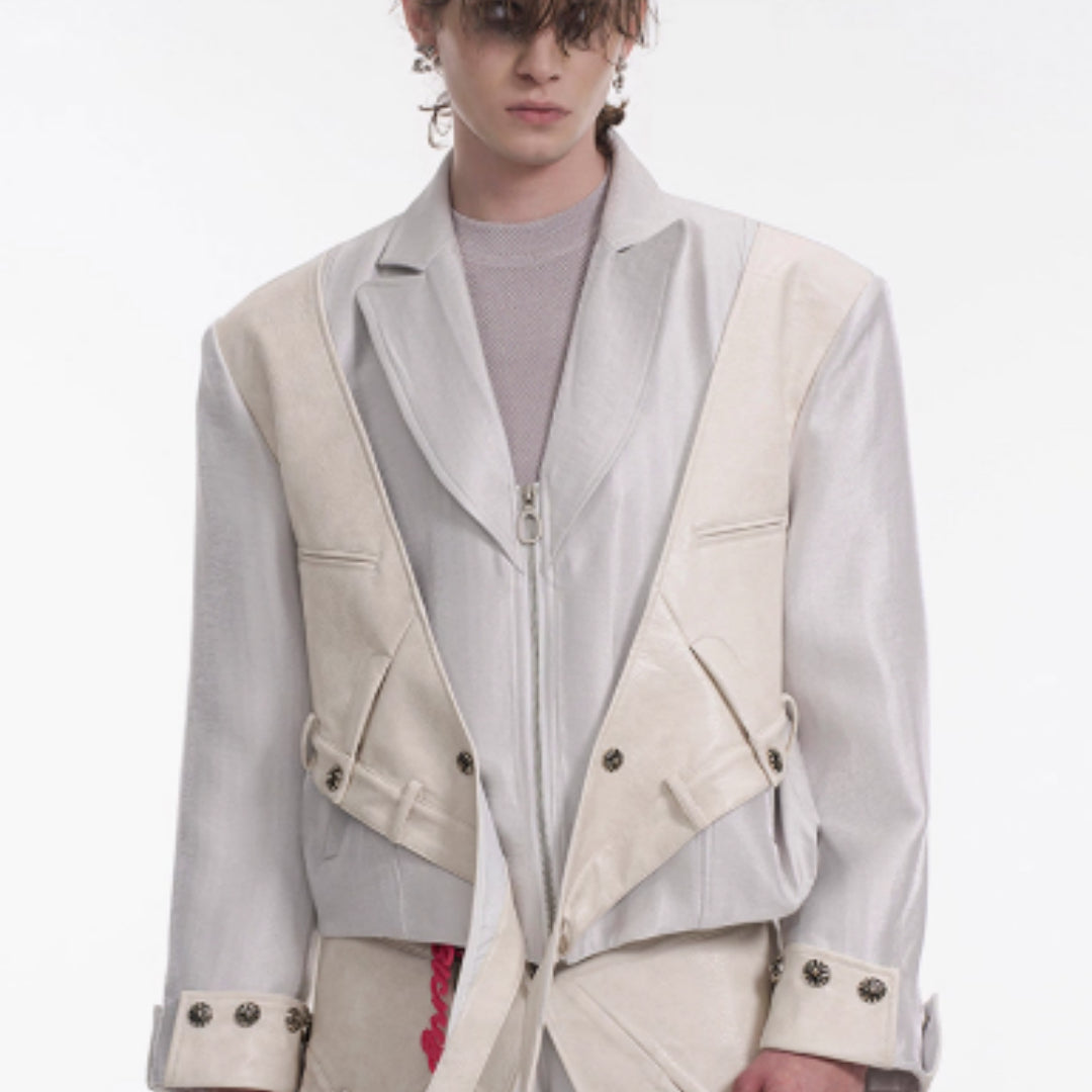 Niche Fake Two Pieces Dark Style Suit Jacket Men's Spring