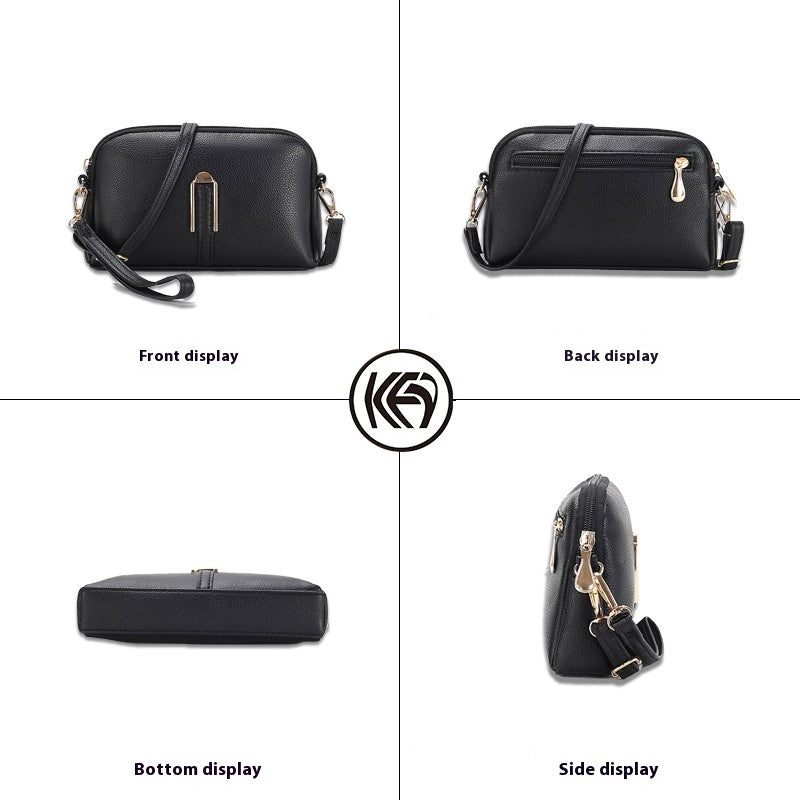 Ensfarvet Messenger Bag til Dame Mobiltelefon