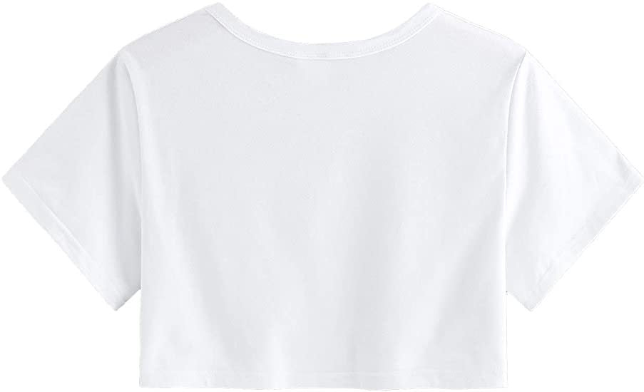 Women's Cute Floral Print Short Navel T-shirt