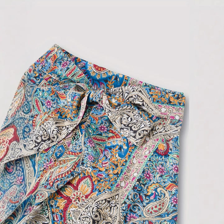 Bohemian Linen Floral Print Dress For Women