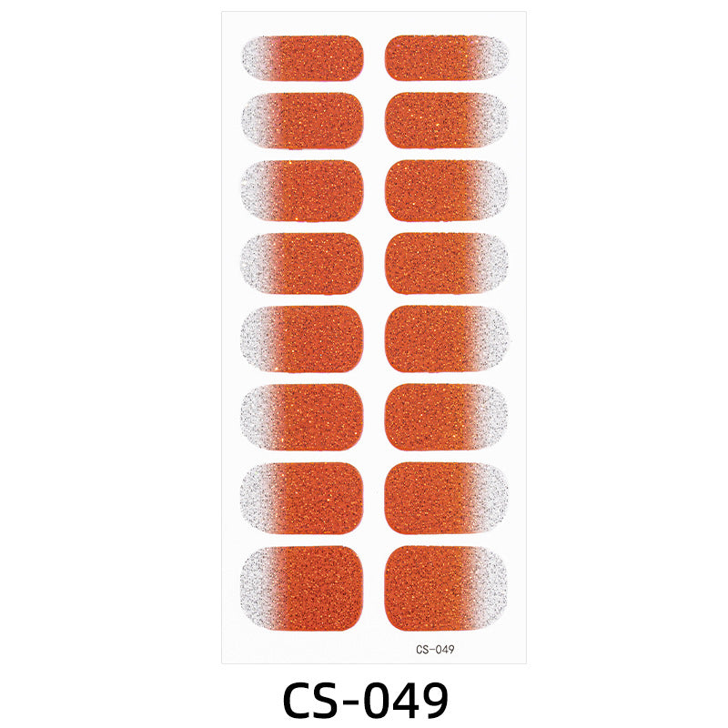 Pure Color Nail Stickers Onion Powder Gradient Manicure