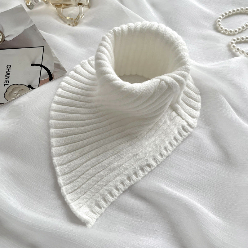 Knitting Bandana Versatile Pure Color Warm Keeping Neck Protector