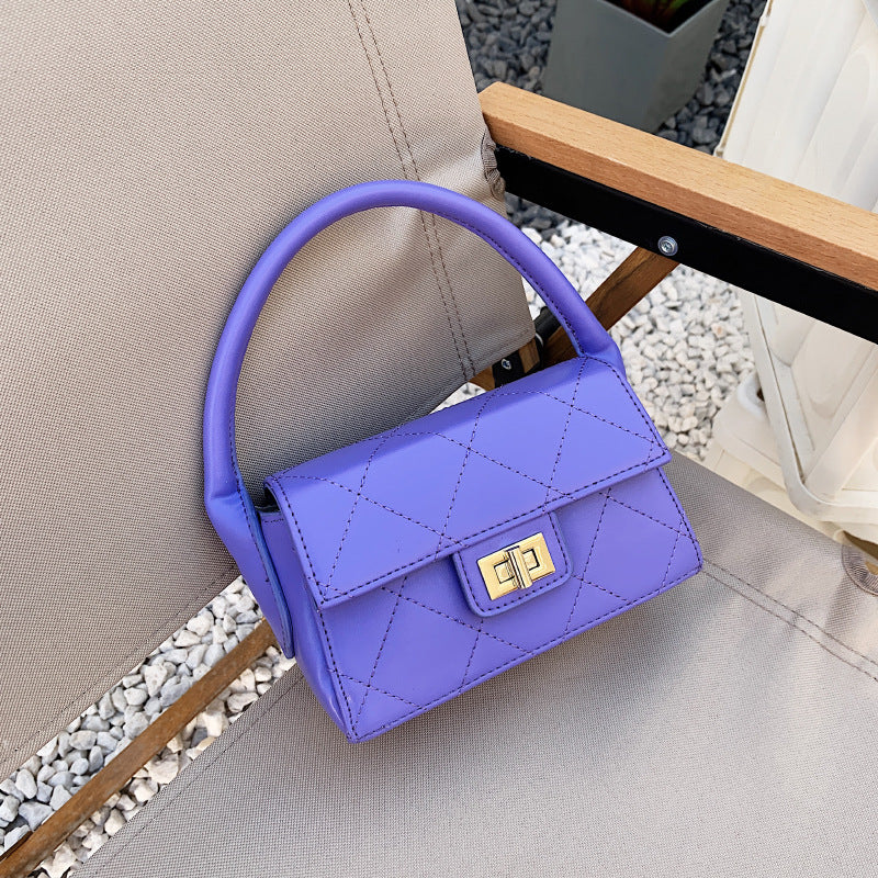 Lace Pineapple Purple Sewing PU Women's Shoulder Bag