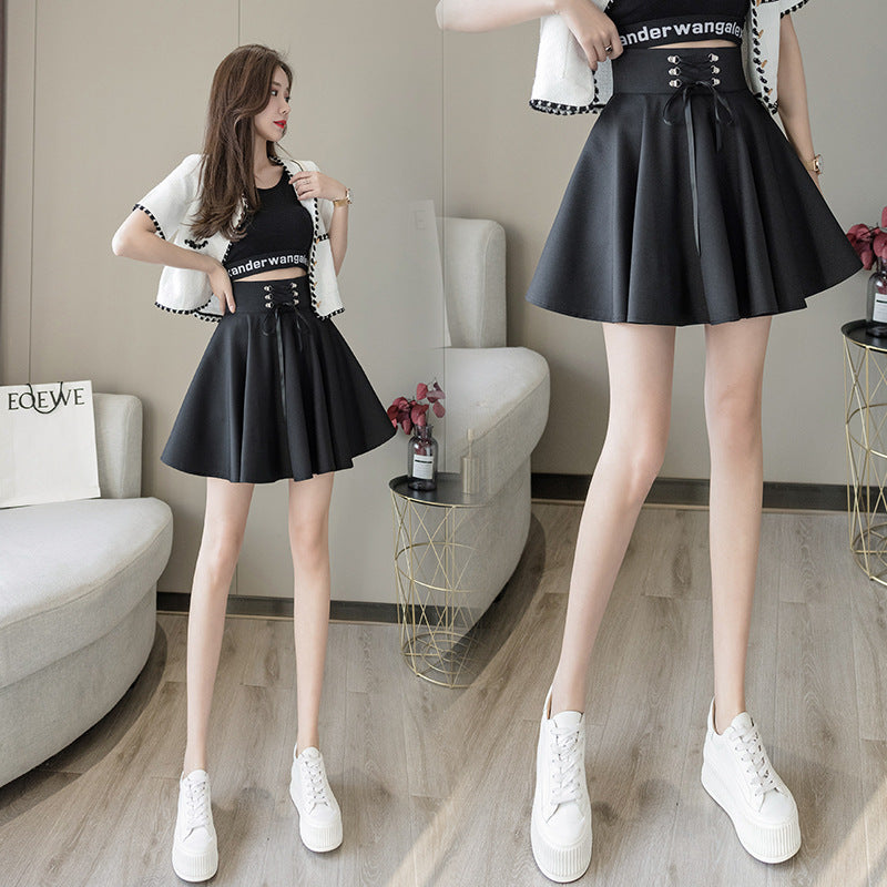Design Sense Niche High Waist With Straps Skirt