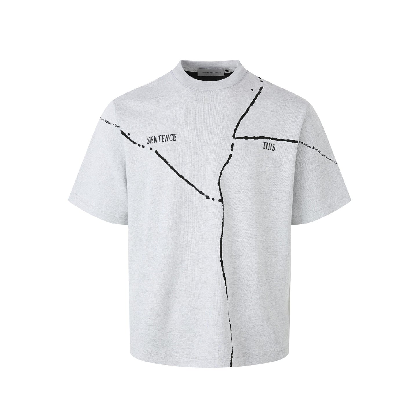 Amerikansk Street Fashion Mode Crack Bogstavprint Stilfuld Løs Casual Og Komfortabel T-shirt