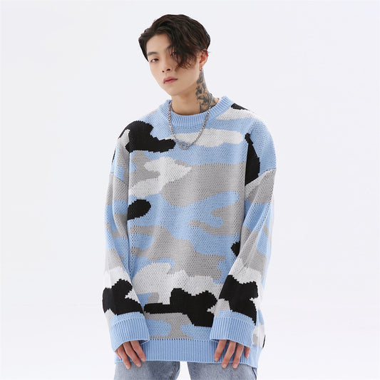 Europæisk og amerikansk Tide Brand løs langærmet pullover-sweater