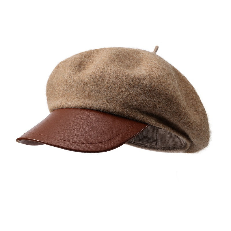 Wool Blended Women's Windproof And Warm Vintage Painter Hat Beret