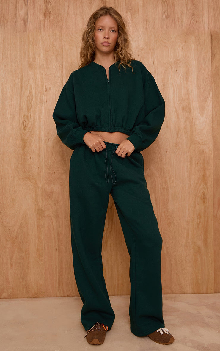 At-home Fashion Slim-fit Belted Cardigan And Pants Set