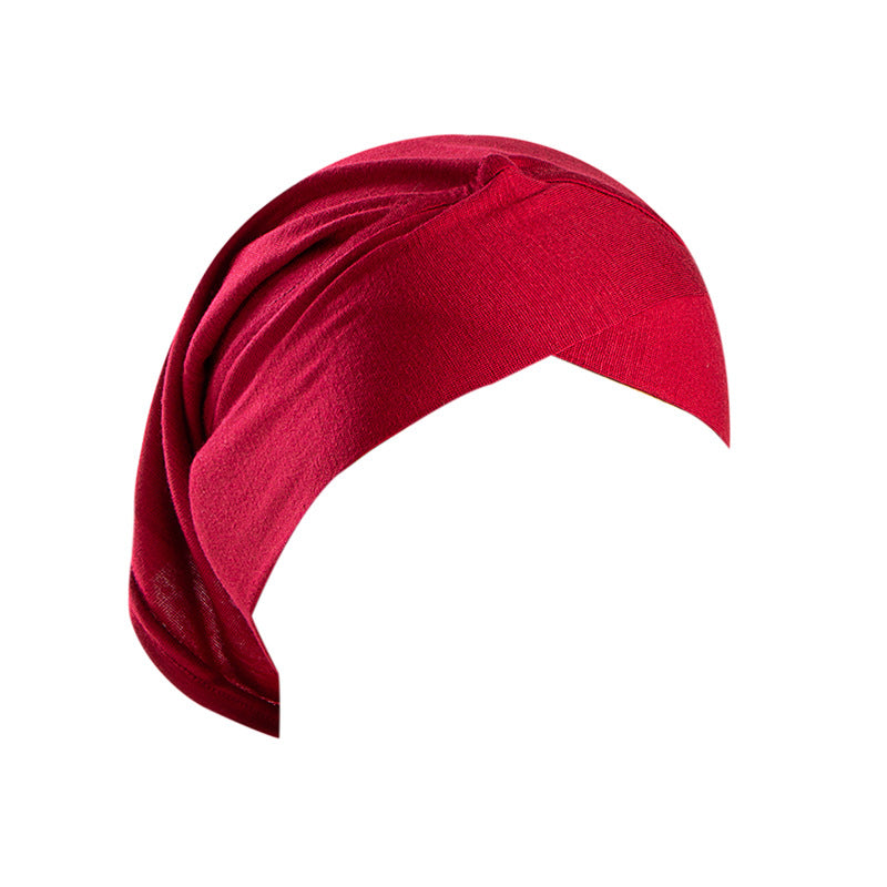 Womens Solid-Color Versatile Headscarf Hat