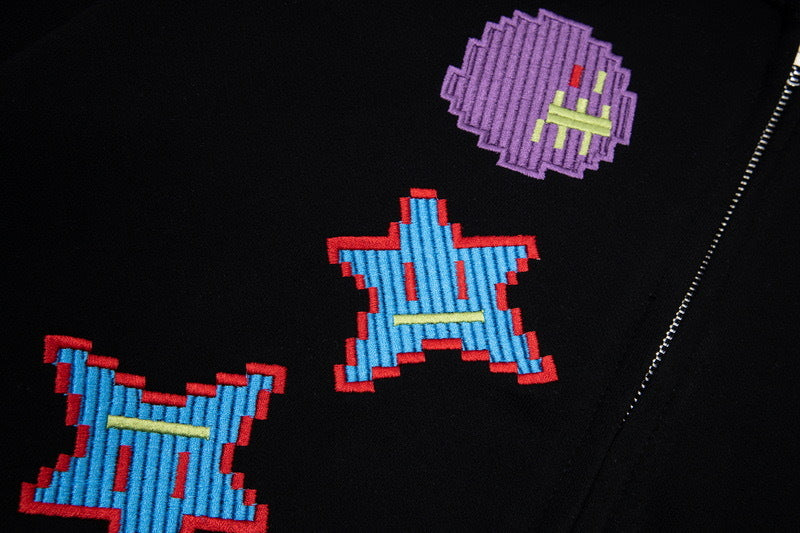 New BK Series Men's And Women's Identical Graffiti Printed Cardigan Hoodie
