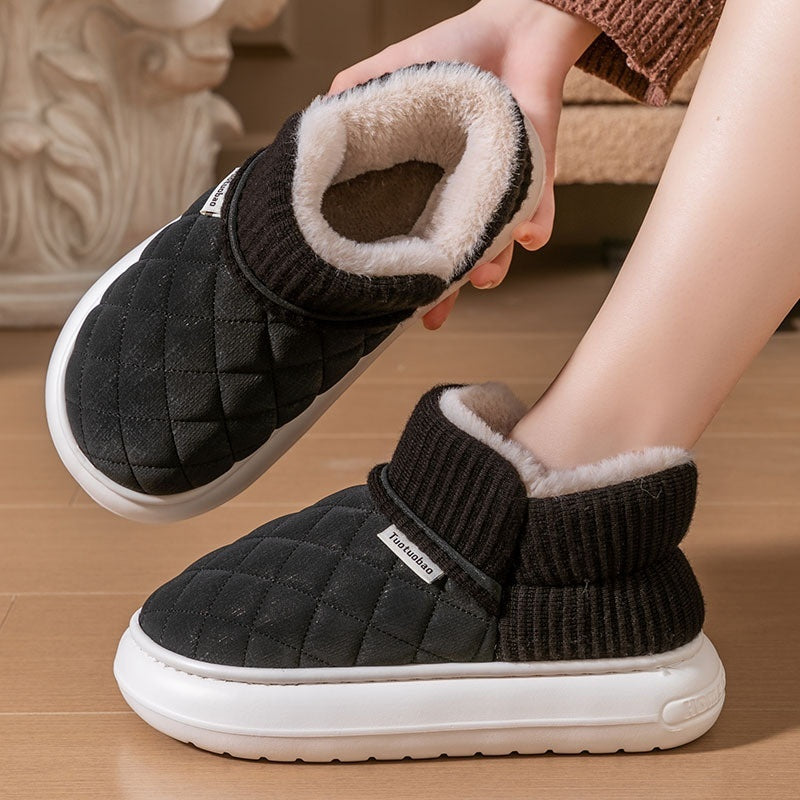 Thick Bottom Non-slip Cotton Shoes Women's Wear-resistant Home Wear
