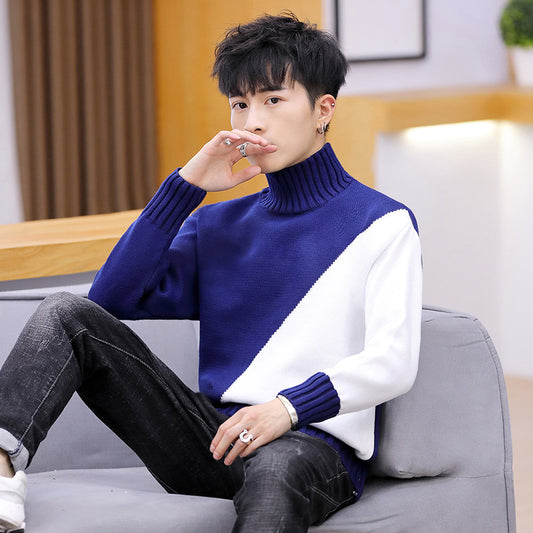 Men Turtleneck High Neck Warm Long Sleeved Sweater