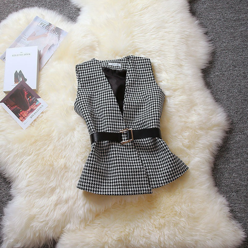 Plus Size Women's Wide-leg Pants Knitted Three-piece Suit