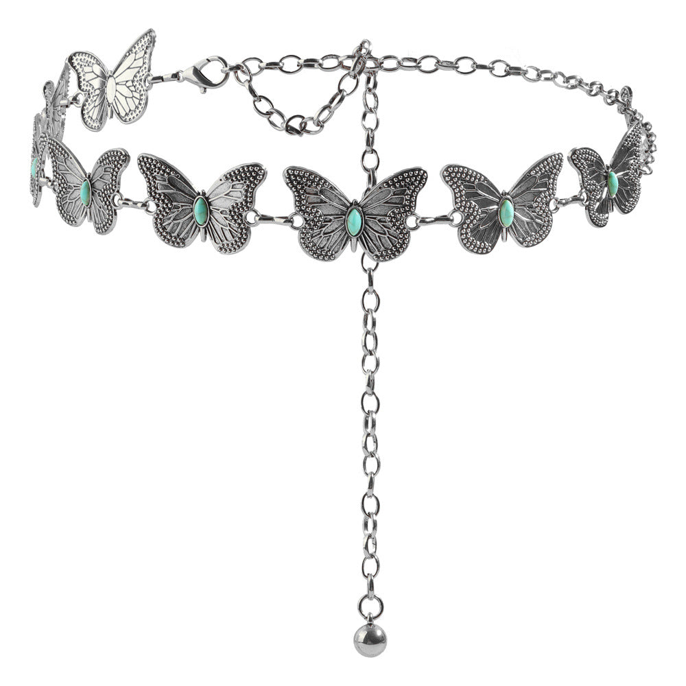 Metal Butterfly Shape Waist Simple Chain