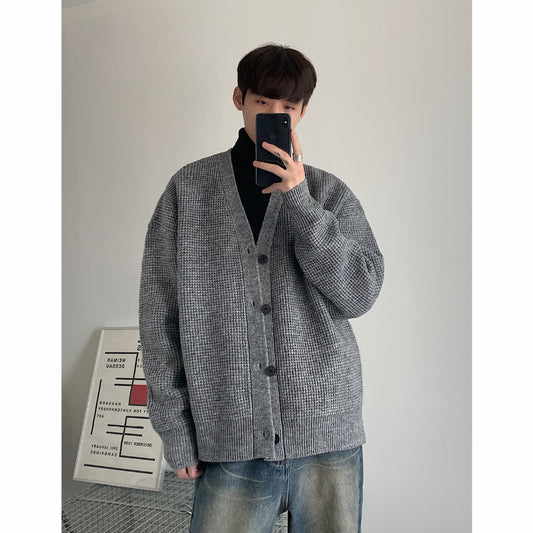 Men's Light Business Commute Solid Color Knitted Jacket