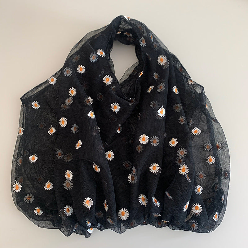 Mesh Embroidered Flower Bag Fairy Cute Handbag In Summer