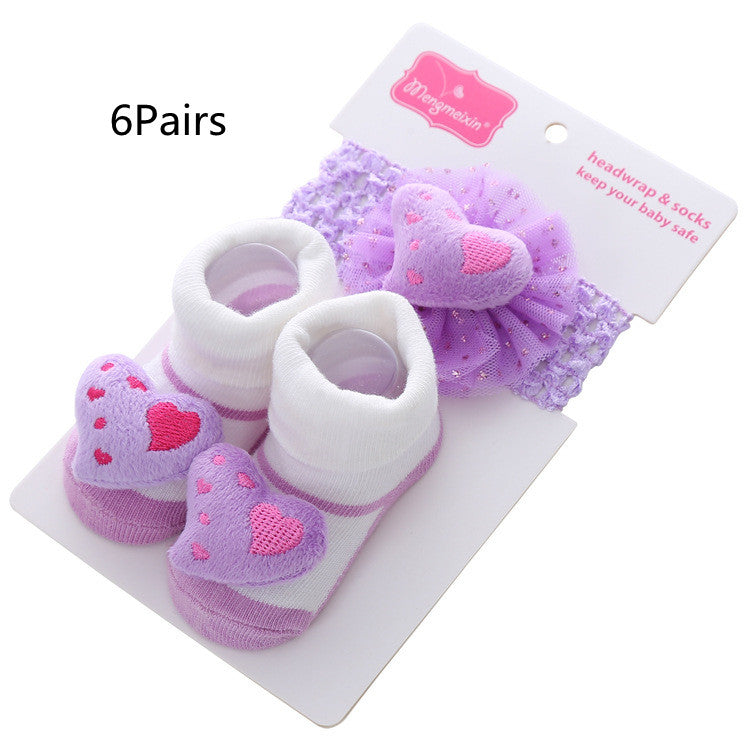 New Polka Dot Three-dimensional Hair Ball Flip Up Children's Socks