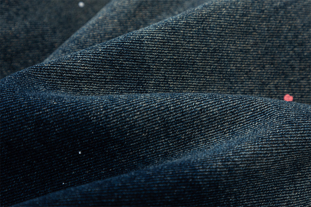 Contrast Color Inkjet Long-sleeved Shirt Denim Clothes Jacket Spring And Autumn