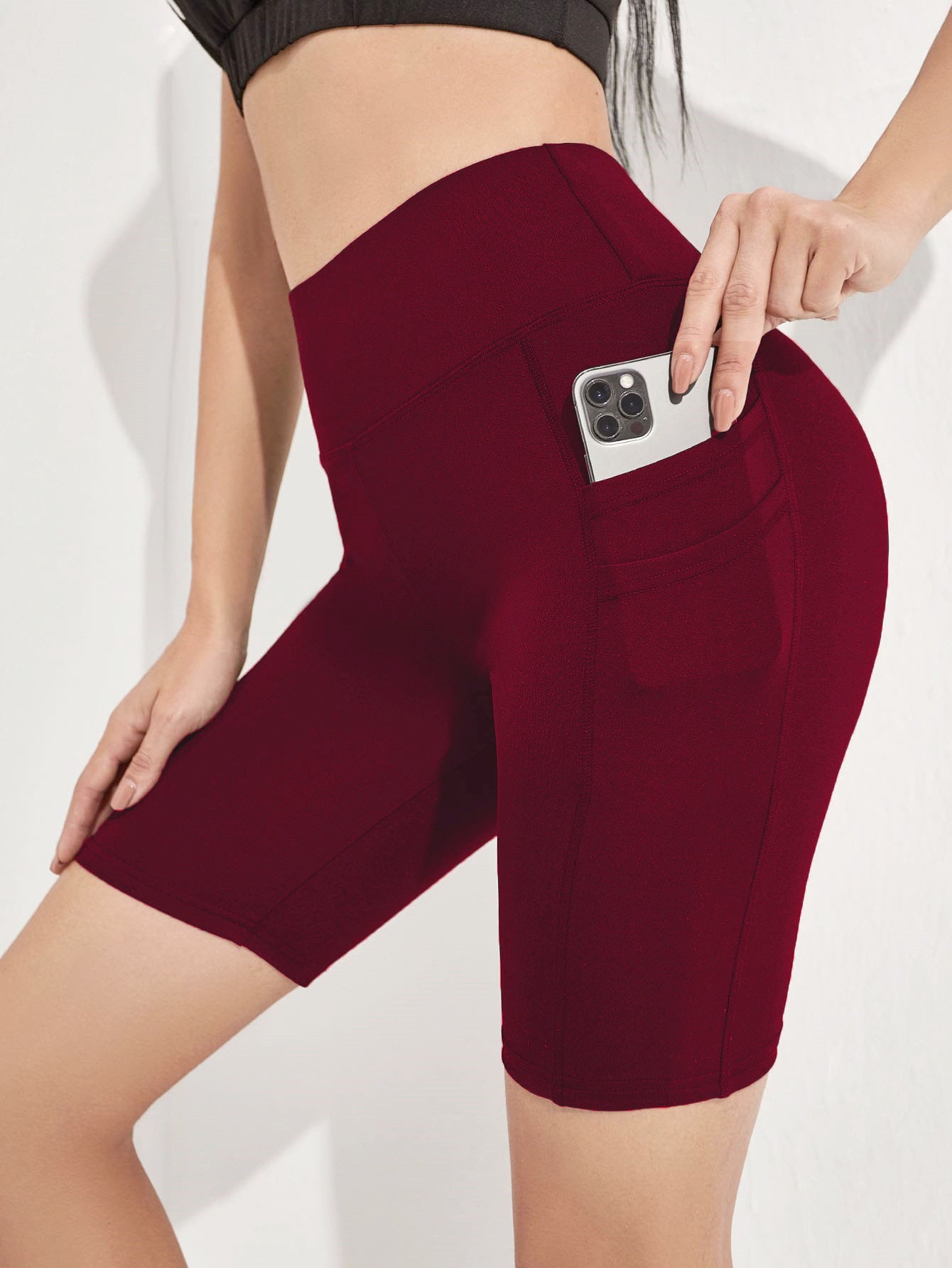 Women's Plus Size Yoga Sports Side Phone Pocket Leggings