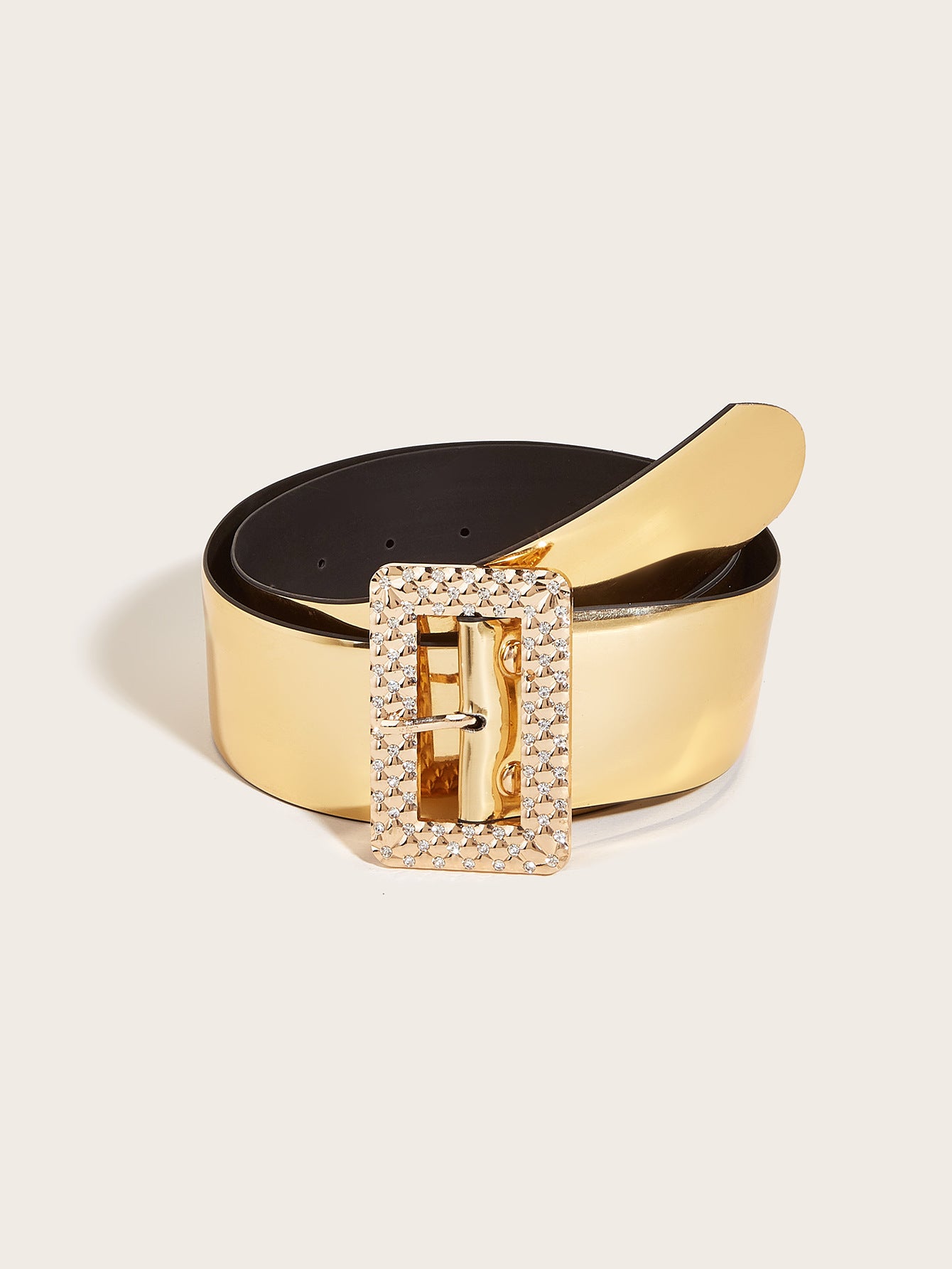 Gold Women's Elastic Waistband Decorative Waist Seal