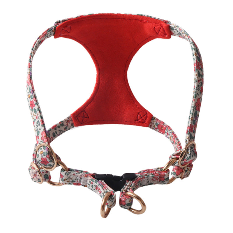 Super Beautiful Floral Series Pet Harness Suit With Hand Holding Rope