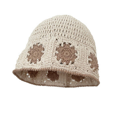 Women's Fashion Linen Cotton Thread Hollow Woven Bucket Hat
