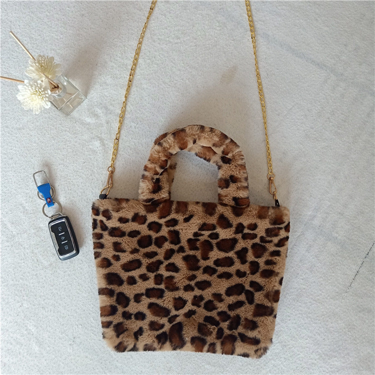 Plush Fashion Casual Large-capacity Plush Lady Portable Shoulder Messenger Bag
