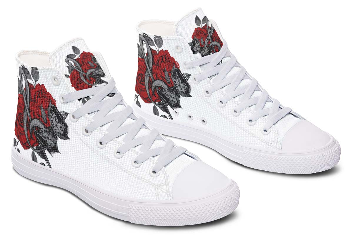 Men's And Women's Fashion Color Printing High-top Canvas Shoes