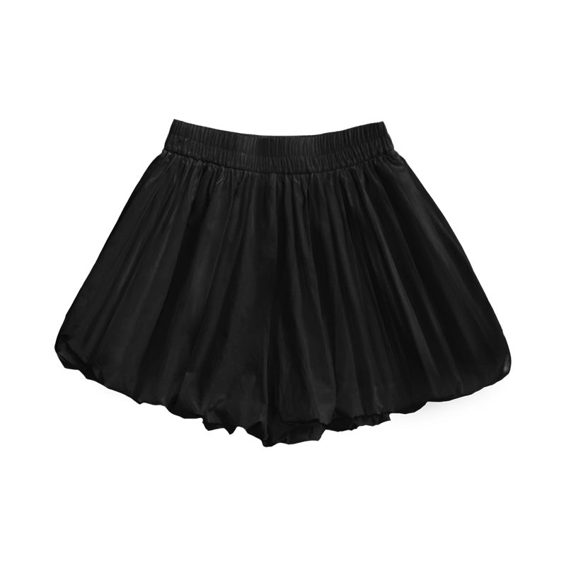 Summer New Black Puff Flower Bud Skirt