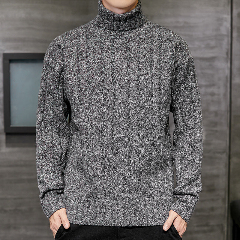 Loose High Neck Men Sweater Thickening