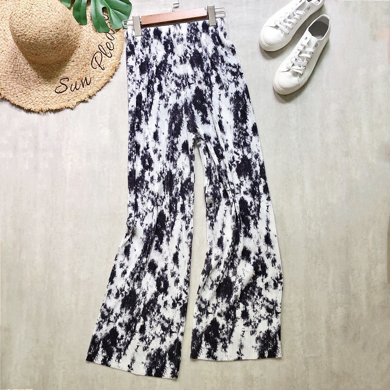 Spring And Summer Women's Wide-legged Pants High Waist Pleated