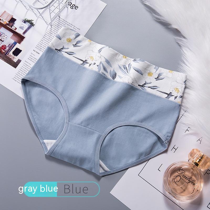 High Waist Pure Cotton Printed Large Size Girl's Underwear Seamless