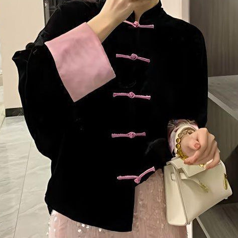New Chinese Style National Style Chinese Knot Button Coat High-grade Temperament
