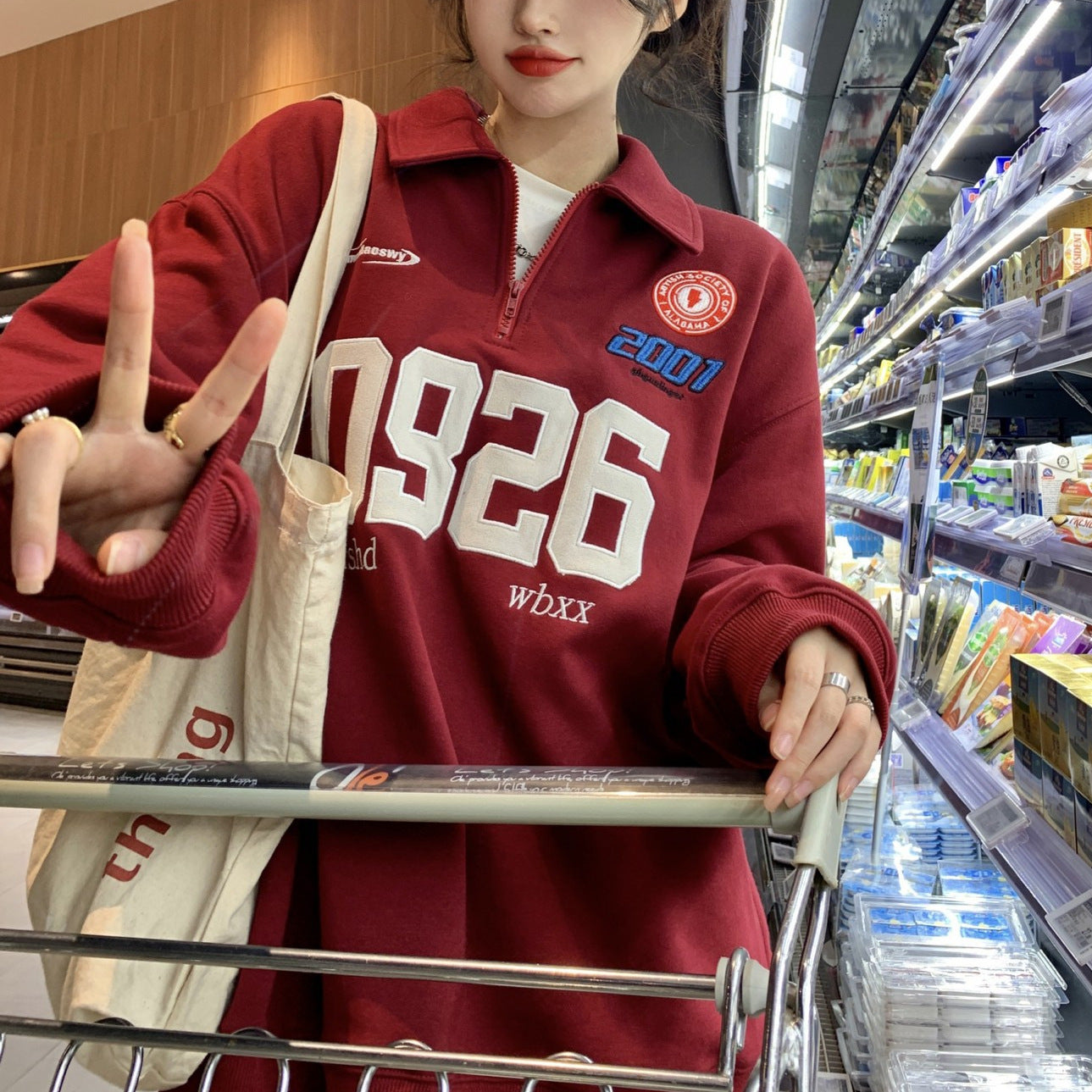 Women's American-style Retro Digital Printing Plus Size Sweater