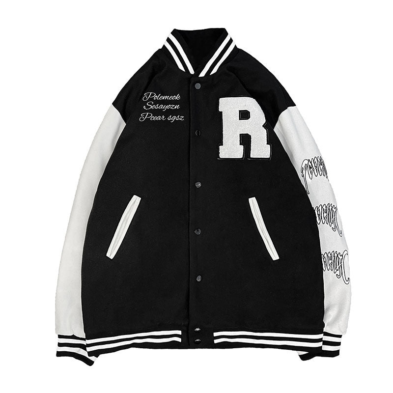 Frakke til mænd Hong Kong Style Trendy Brand Ins Løs Sports Baseballuniform Harajuku Style Retro Casual Jakke Top