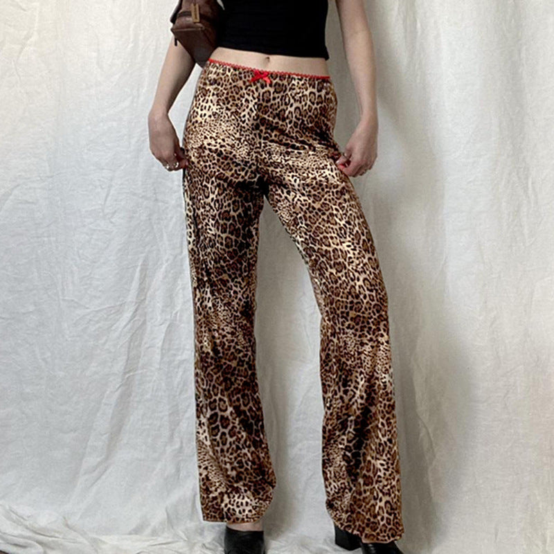 American Vintage Leopard Print Knitted Trousers