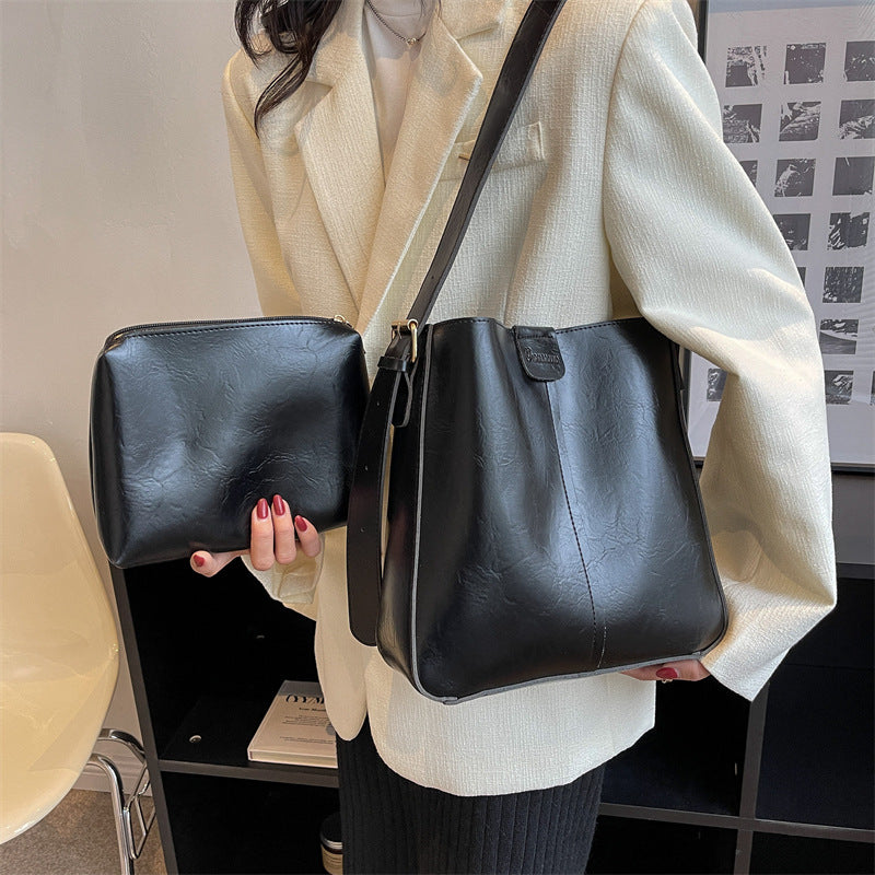 Fashion Crossbodytaske Til Kvinder Med Stor Kapacitet Dame Skuldertaske Efterår Og Vinter Håndtaske