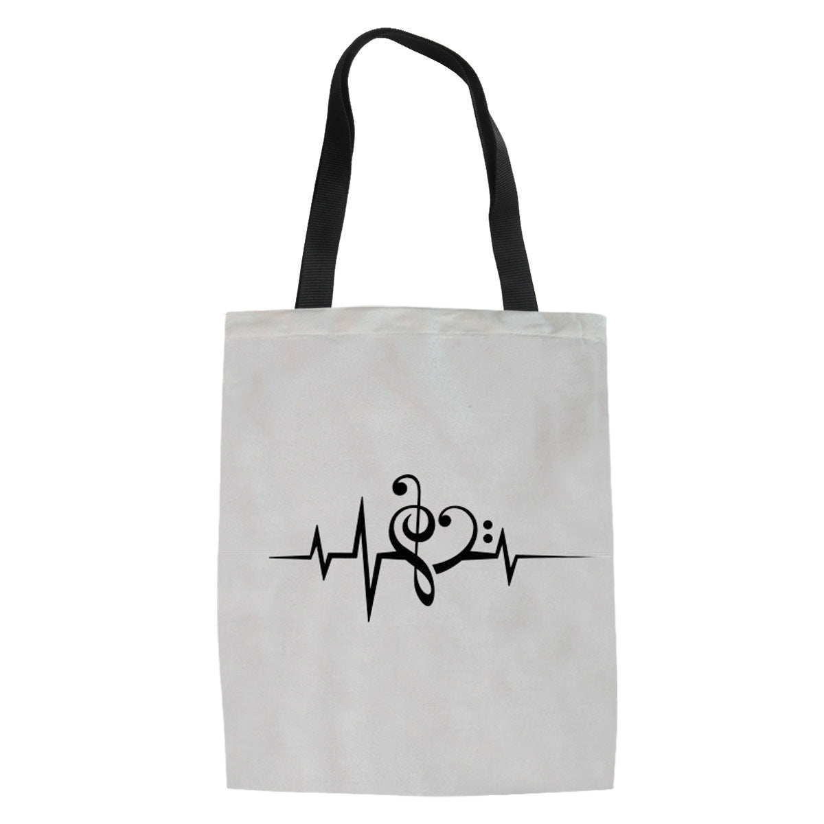 Simple Black And White Printed Tote Bag Women's Pattern