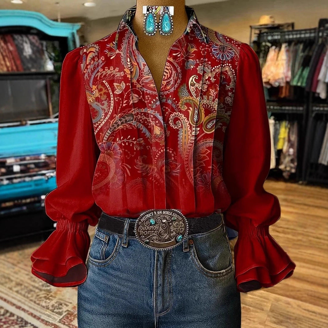 Women's 3D Digital Print Fashionable Casual Shirt