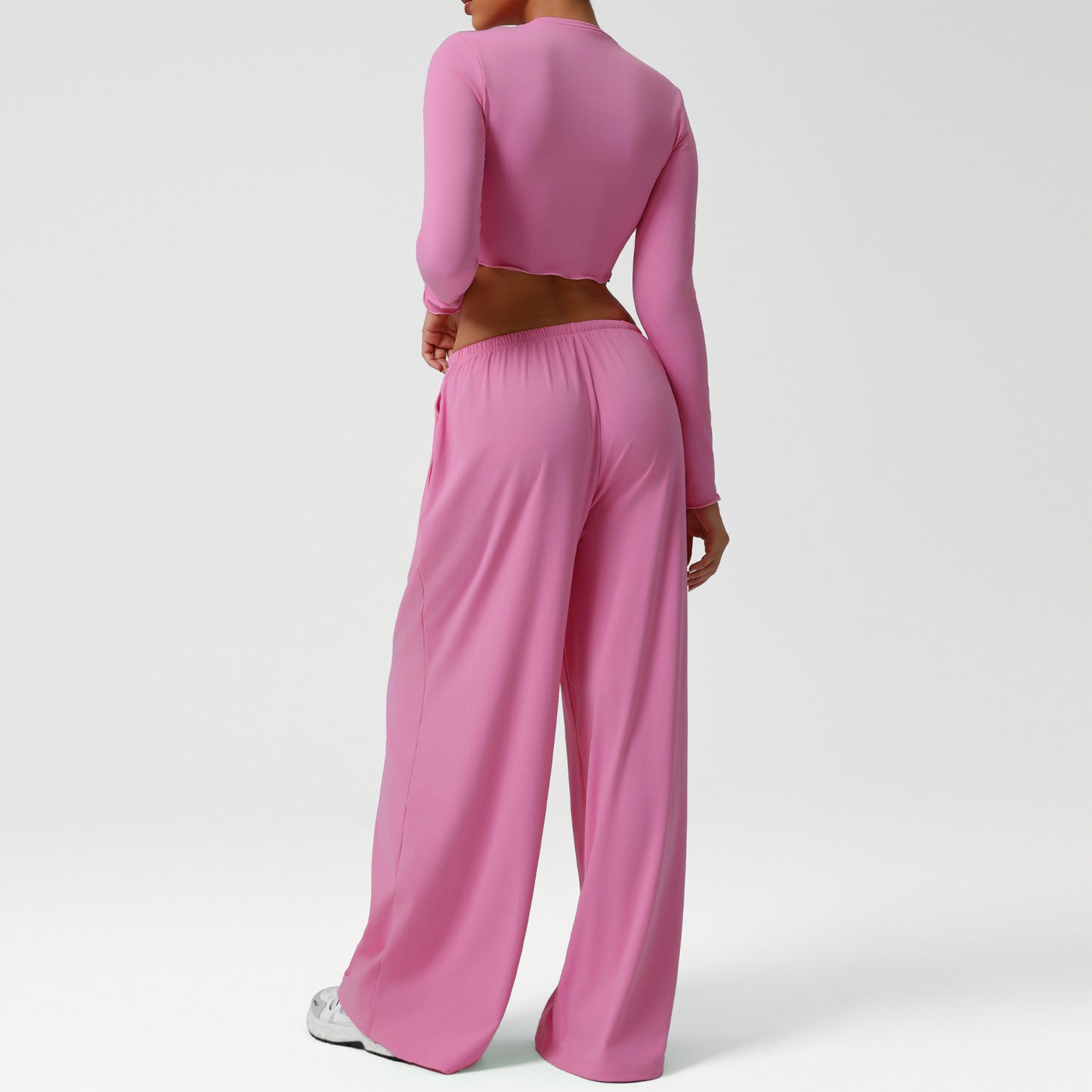 Loose Draping Wide-leg Pants For Workouts Yoga Outfit Set