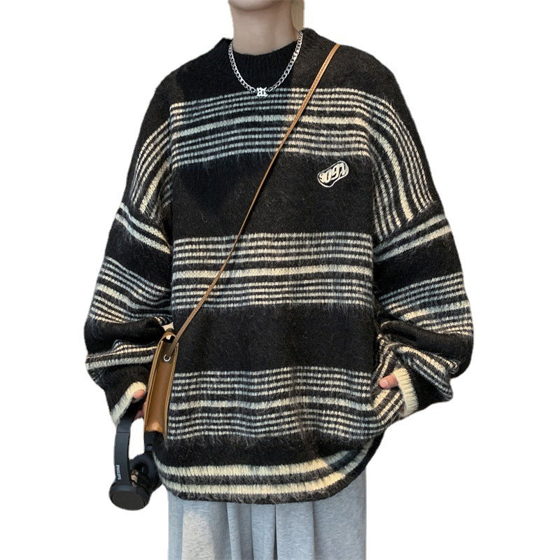 Men's Stylish Retro Minimalism Striped Sweater