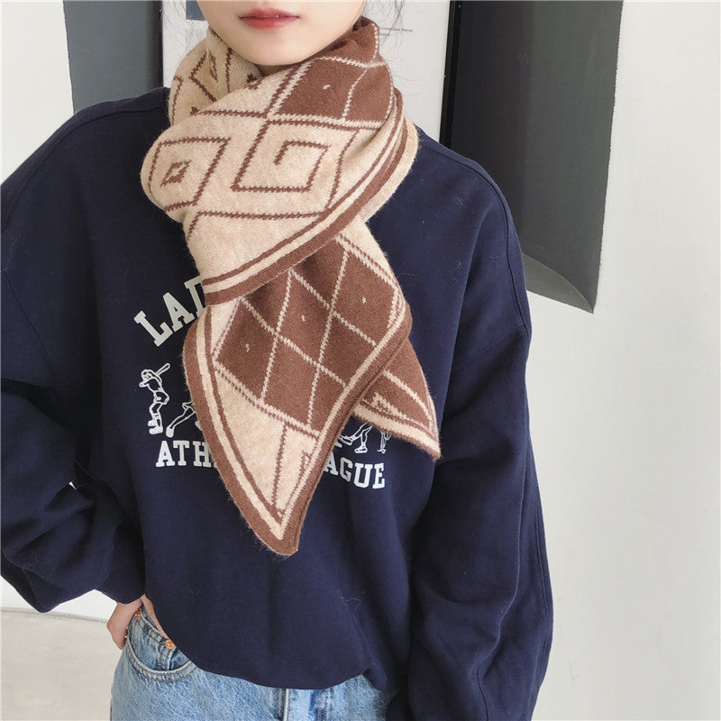 Women's Sharp-cornered Thick Warm Knitted Scarf